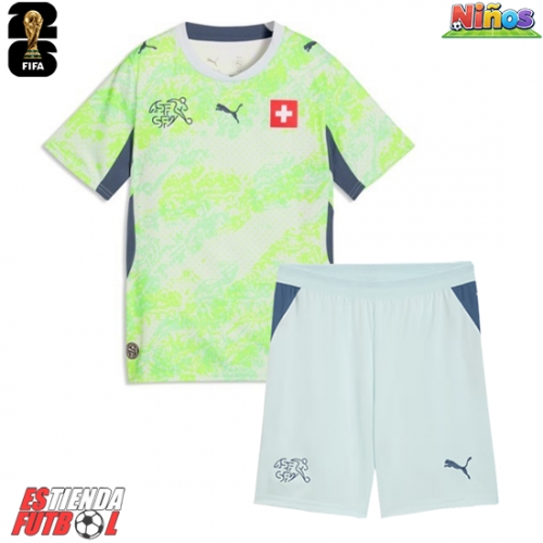 Suiza Segunda Equipación Niños Mundial 2026 Manga Corta (+ Pantalones cortos)